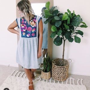Embroidered tunic dress